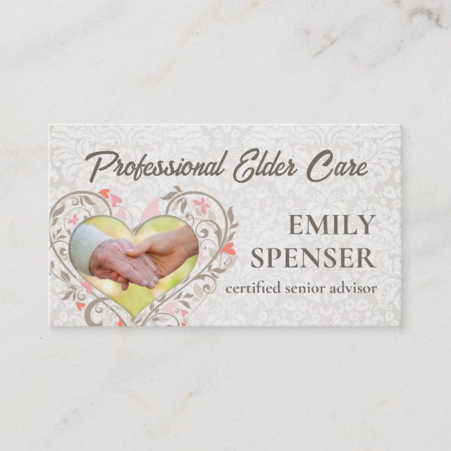 Tarjeta de presentación de Vintage Pearl Old Care (Anverso)