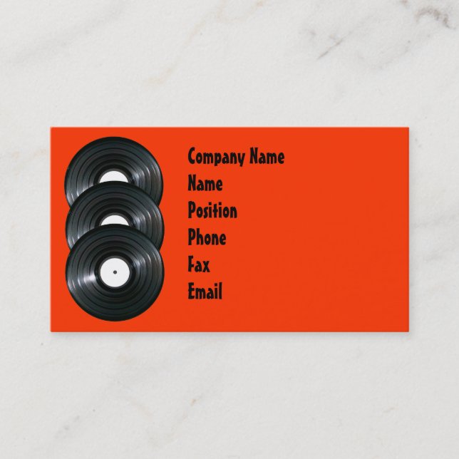 Tarjeta de presentación de Vinyl Records (Anverso)