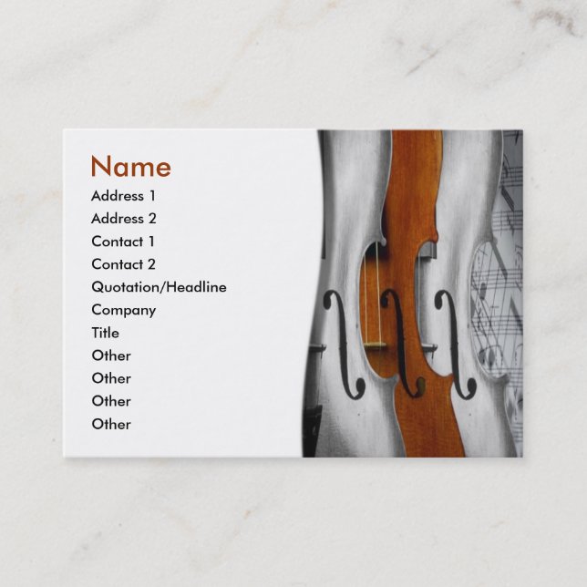 Tarjeta de presentación de Violins (Anverso)