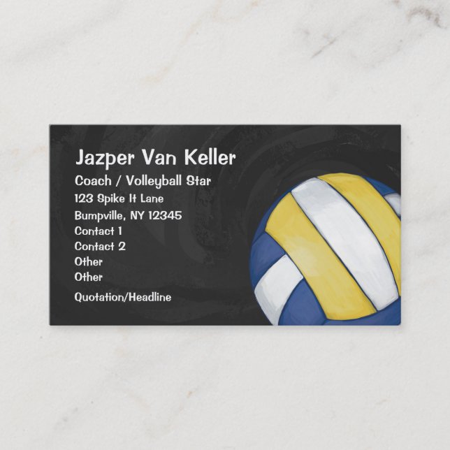 Tarjeta de presentación de voleibol (Anverso)