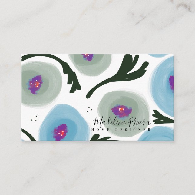 Tarjeta de presentación de Watercolor Poppy Design (Anverso)