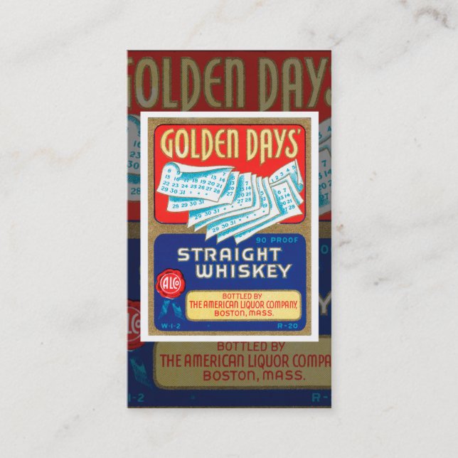 Tarjeta de presentación de Whisky Vintage (Anverso)