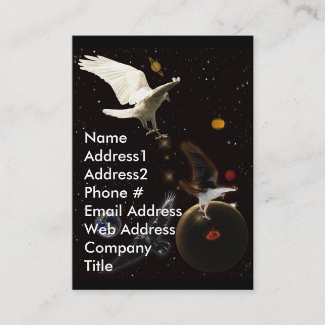 Tarjeta de presentación de White Raven (Anverso)