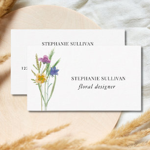 Tarjeta de presentación de Wildflower Floral Desig