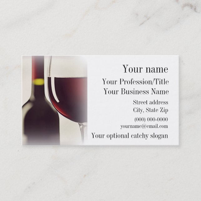 Tarjeta de presentación de Wine Design (Anverso)