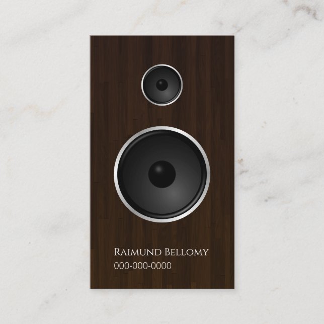 Tarjeta de presentación de Wood Music Speaker (Anverso)