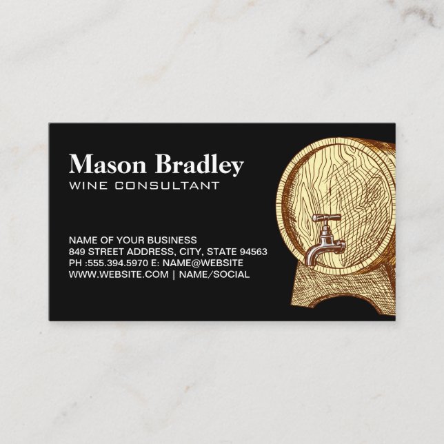 Tarjeta de presentación de Wooke Wine Barrel Spout (Anverso)