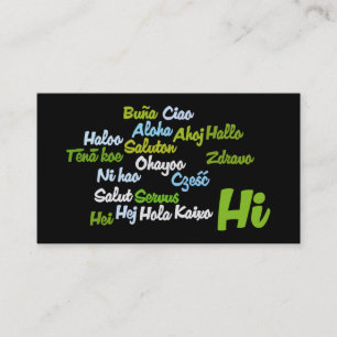 Tarjeta de presentación de Word Cloud Hi
