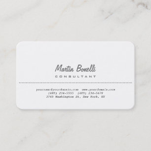 Tarjeta de presentación del asesor blanco de esqui