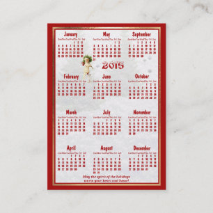 Tarjeta de presentación del Calendario de bolsillo