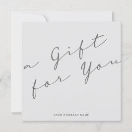 Tarjeta de presentación del certificado de regalo 