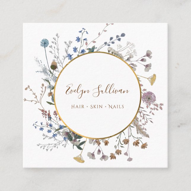Tarjeta de presentación del círculo de oro de flor (Anverso)