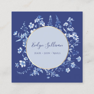 Tarjeta de presentación del círculo dorado de flor