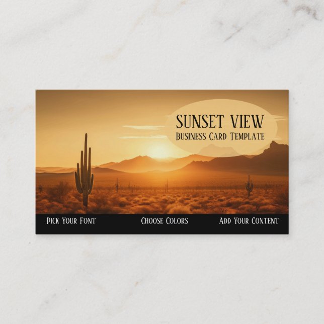 Tarjeta de presentación del desierto del Sunset en