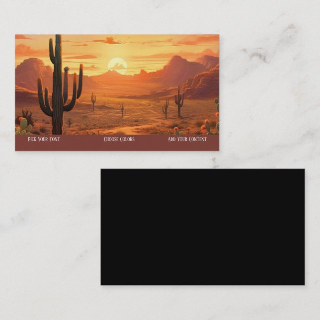 Tarjeta de presentación del desierto del Sunset en (Anverso / Reverso)