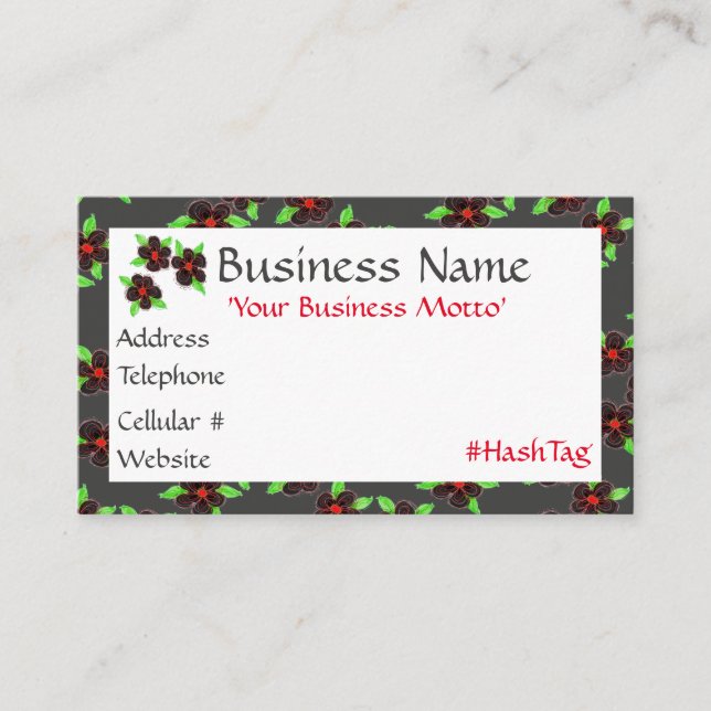 Tarjeta de presentación del diseñador de flores ne (Anverso)