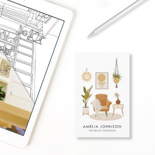 Tarjeta de presentación del Diseñador de interiore