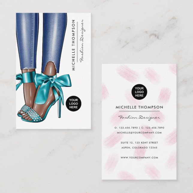 Tarjeta de presentación del Diseñador de moda (Anverso / Reverso)