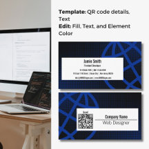 Tarjeta de presentación del Diseñador web azul pro