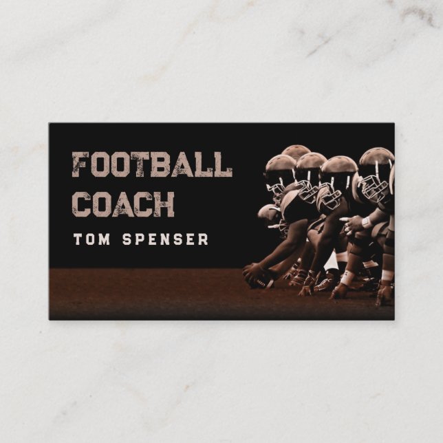 Tarjeta de presentación del entrenador de fútbol a (Anverso)