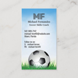 Tarjeta de presentación del entrenador de fútbol F