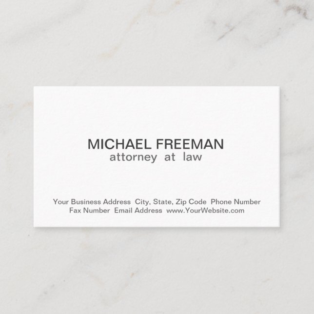 Tarjeta de presentación del fiscal blanco de Moda  (Anverso)