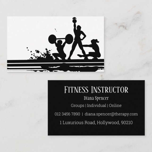 Tarjeta de presentación del instructor de fitness (Anverso / Reverso)