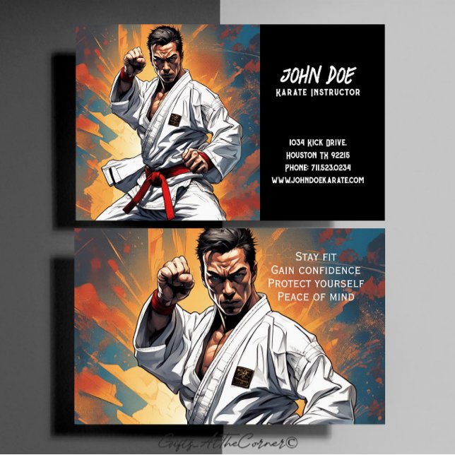 Tarjeta de presentación del instructor de Karate (Subido por el creador)