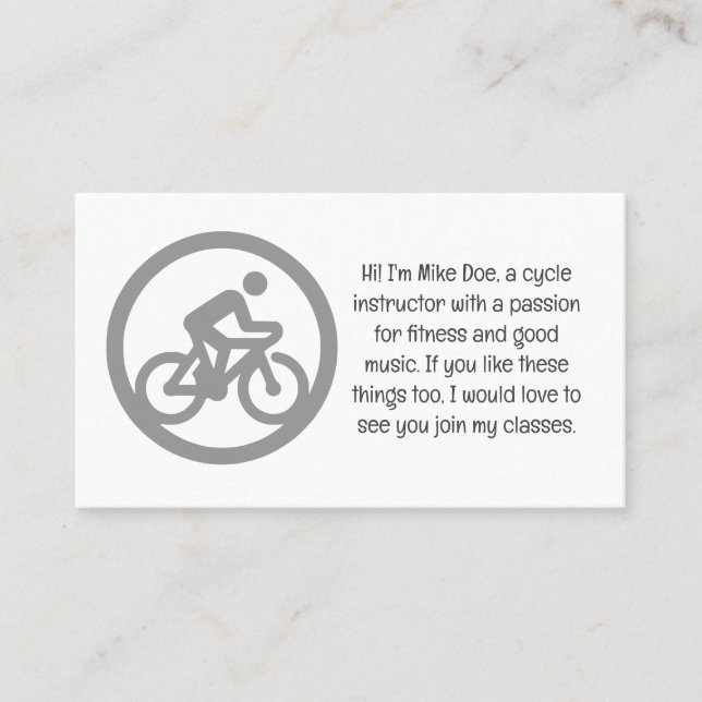 Tarjeta de presentación del instructor del ciclo d (Anverso)