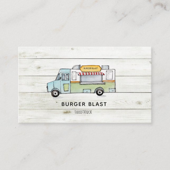 Tarjeta de presentación del logotipo de Food Truck (Anverso)