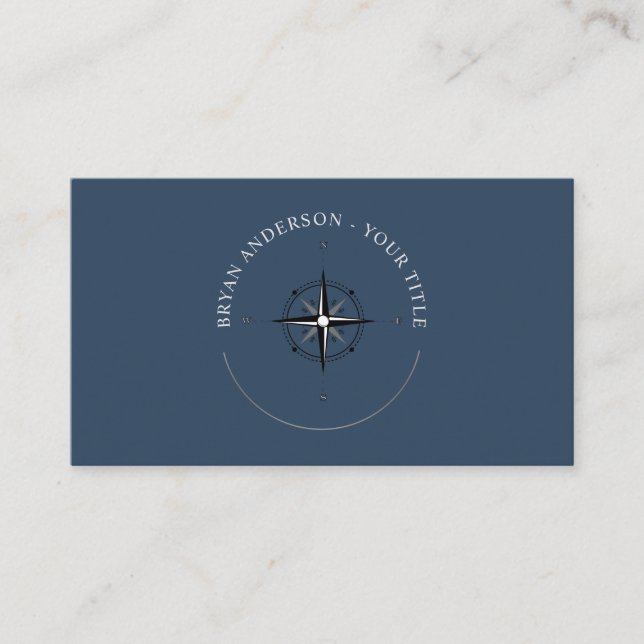 Tarjeta de presentación del logotipo de la brújula (Anverso)