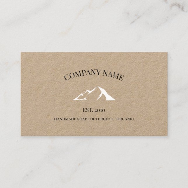 Tarjeta de presentación del logotipo de montaña ru (Anverso)