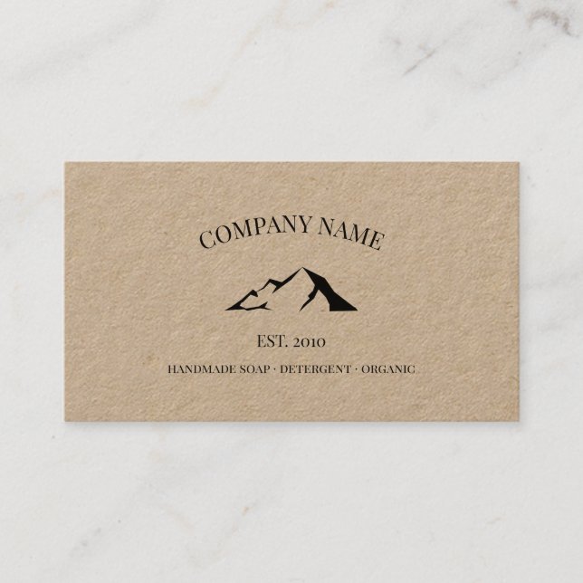 Tarjeta de presentación del logotipo de montaña ru (Anverso)