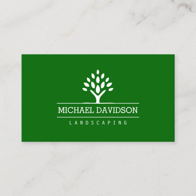 Tarjeta de presentación del logotipo de paisajismo (Anverso)