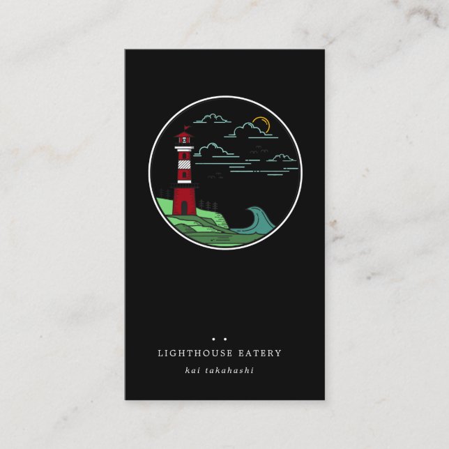 Tarjeta de presentación del logotipo del faro náut (Anverso)