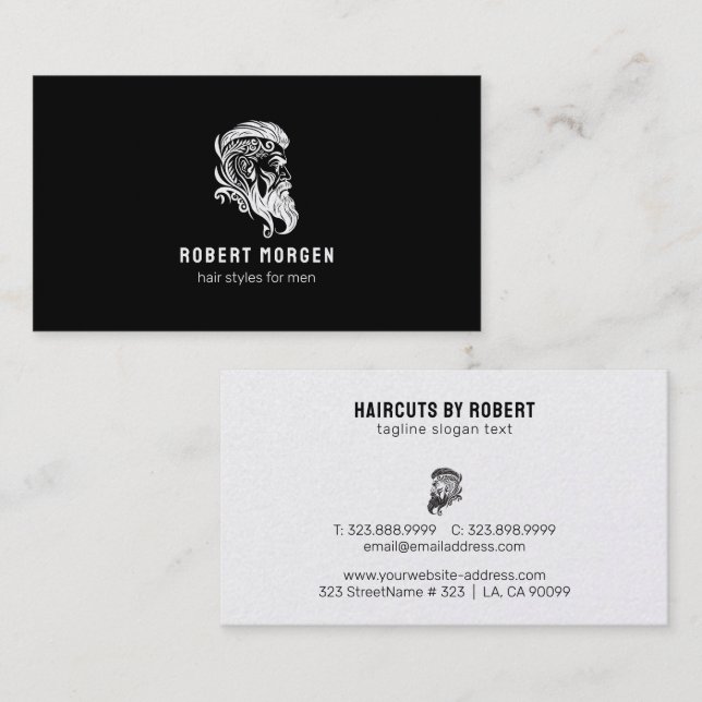 Tarjeta de presentación del logotipo del hombre pa (Anverso / Reverso)