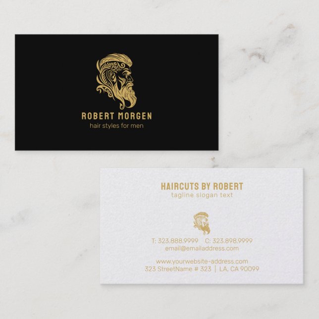 Tarjeta de presentación del logotipo del hombre pa (Anverso / Reverso)