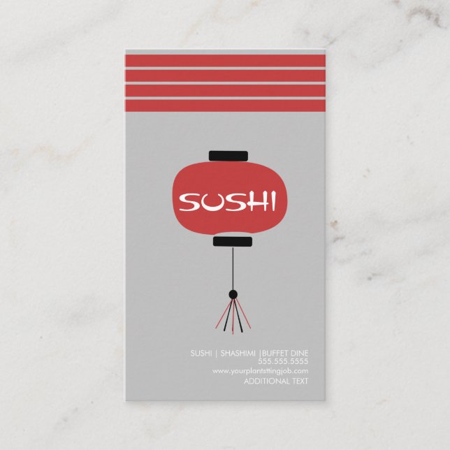 Tarjeta de presentación del logotipo del sushi asi (Anverso)