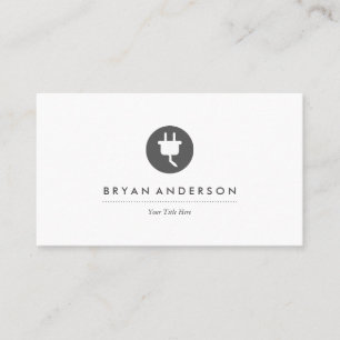 Tarjeta de presentación del logotipo eléctrico Plu