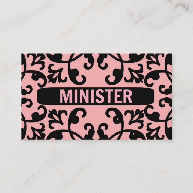 Tarjeta de presentación del ministro Peach Damask (Anverso)