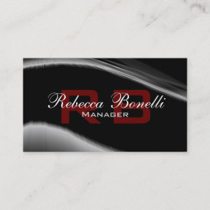 Tarjeta de presentación del Monograma Rojo Blanco 