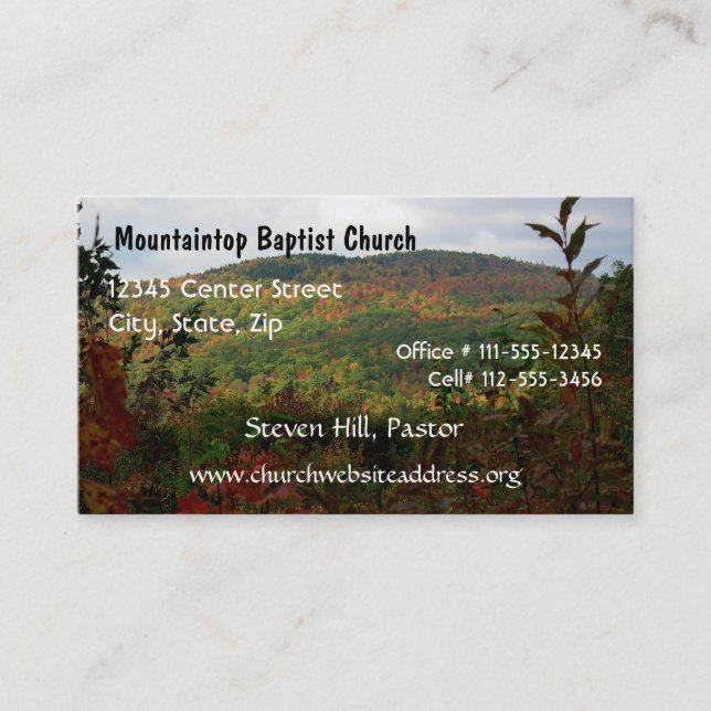 Tarjeta de presentación del Pastor (Anverso)