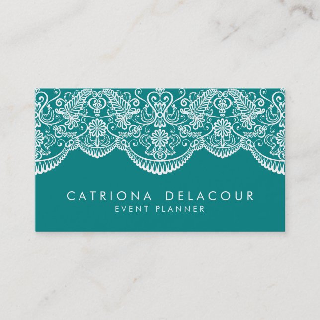 Tarjeta de presentación del patrón de encaje marro (Anverso)