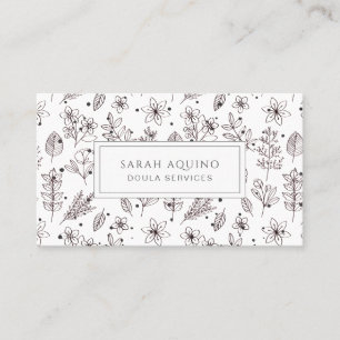 Tarjeta de presentación del patrón de flor Doula
