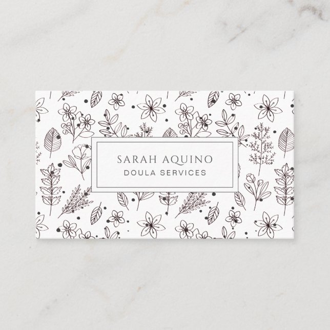 Tarjeta de presentación del patrón de flor Doula (Anverso)