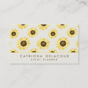 Tarjeta de presentación del patrón de girasoles vi