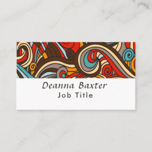 Tarjeta de presentación del patrón de Swirls Retro