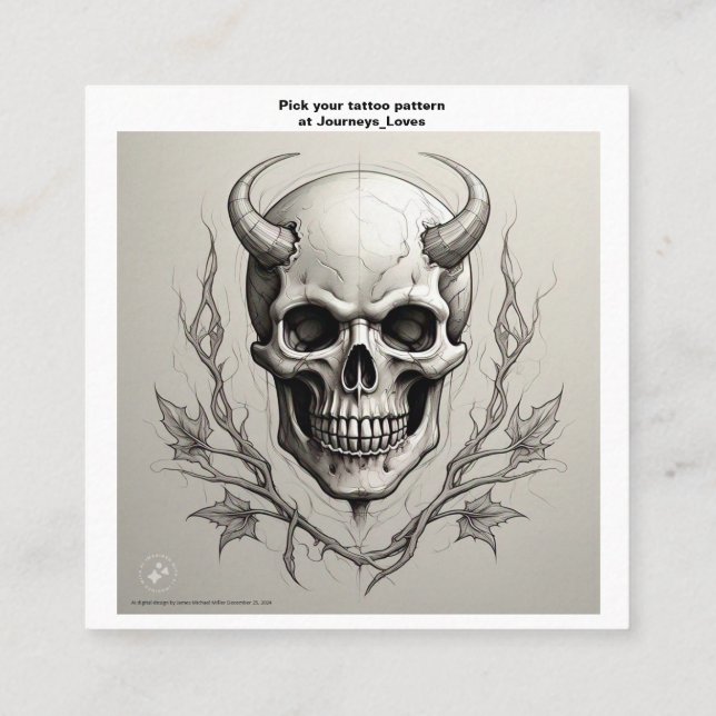 Tarjeta de presentación del patrón de tatuaje (Reverso)