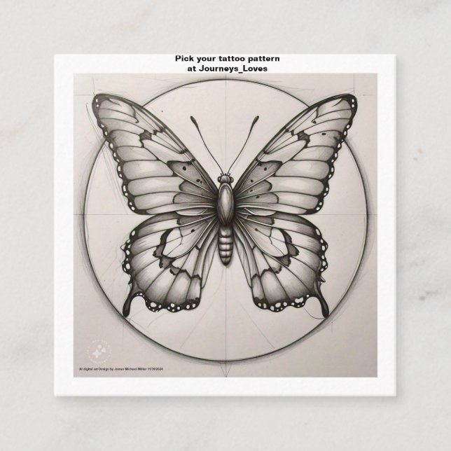 Tarjeta de presentación del patrón de tatuaje (Anverso)