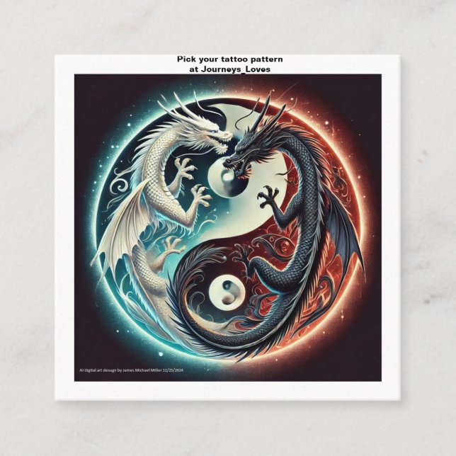 Tarjeta de presentación del patrón de tatuaje (Anverso)